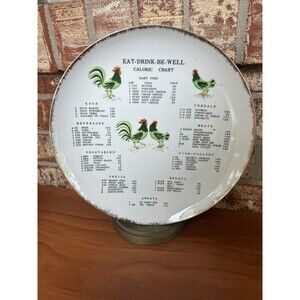 Vintage Bradley Japan "Eat Drink Be Well" Caloric Rooster Plate